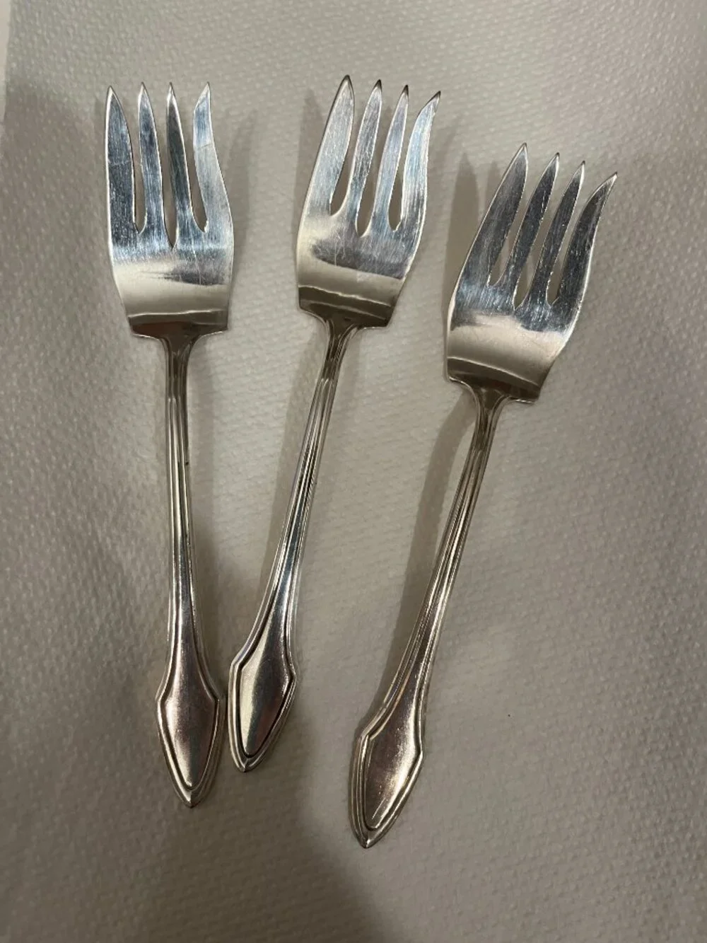 Vintage Alvin Molly Stark 1916 Silverplated Serving Fork and 3 Salad Forks
